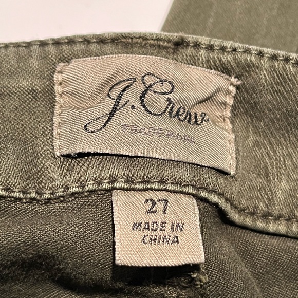 Khaki green stretch pants with ankle zipper.  J Crew - women’s size 27. - Picture 7 of 8